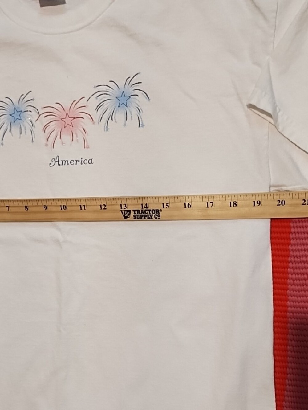 America Firework Graphic Short Sleeve Tee - White NWOT Size Large - Picture 5 of 6